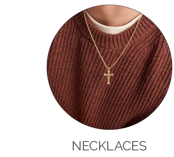Cross-shaped gold necklace