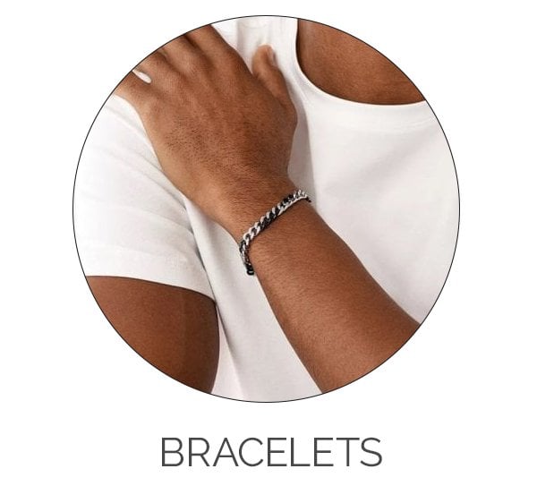 Black and silver men's bracelet