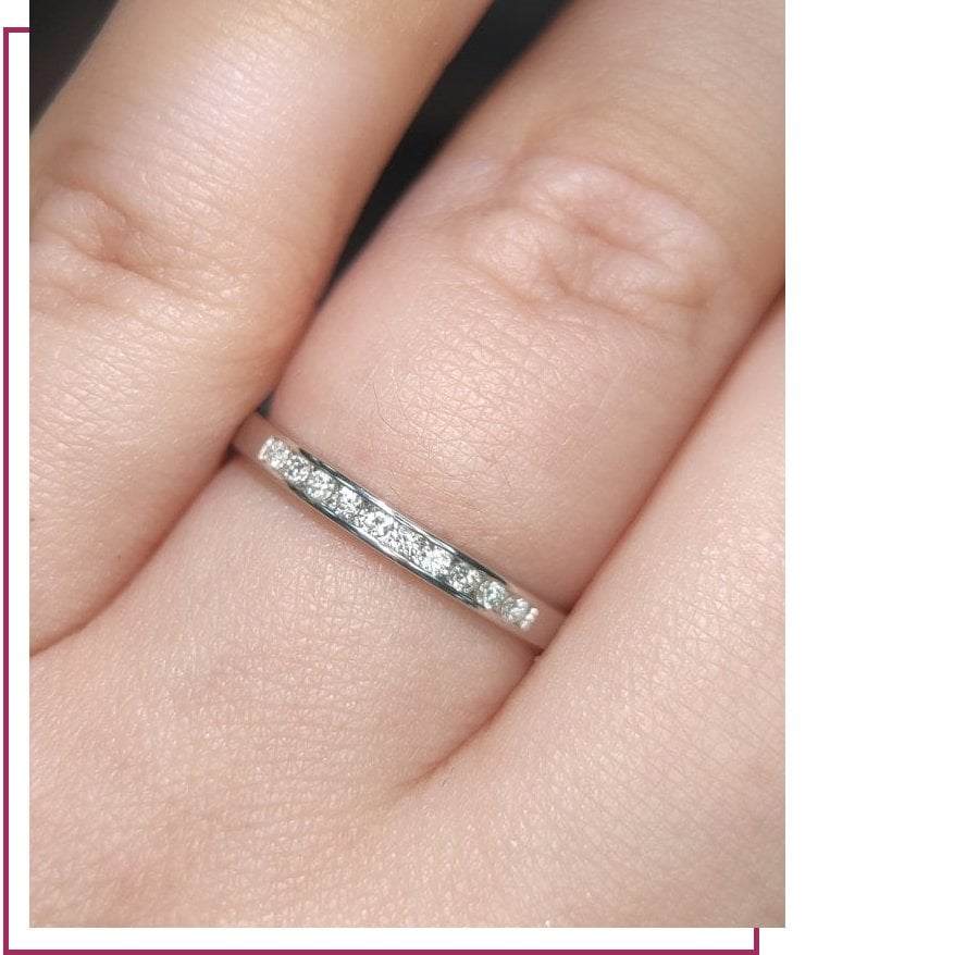A diamond wedding ring