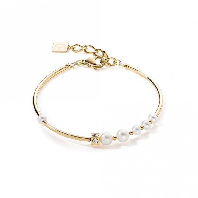 Coeur De Lion Couer De Lion Asymmetry Freshwater Pearls Gold Tone Bracelet 17.5+3cm