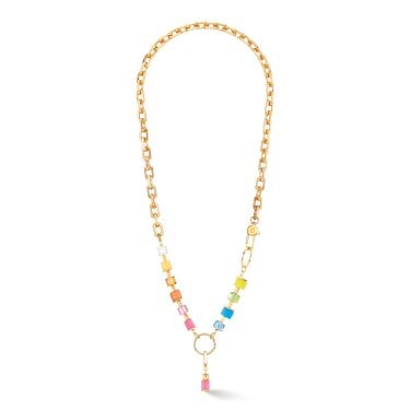 Couer De Lion Cube Fusion Rainbow Gold Tone Necklace 0.6cm, 47.5cm 