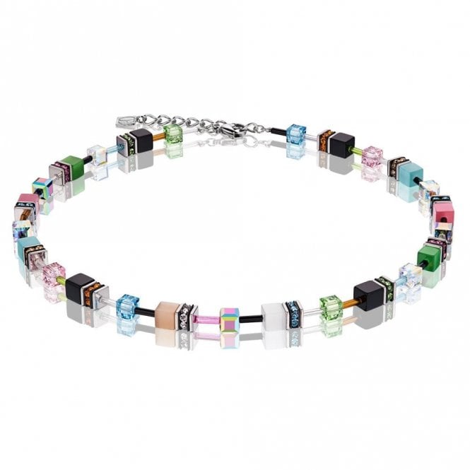 Coeur De Lion Couer De Lion Geocube Multicolour Spring Pastel Necklace 0.6cm, 42cm + 6cm