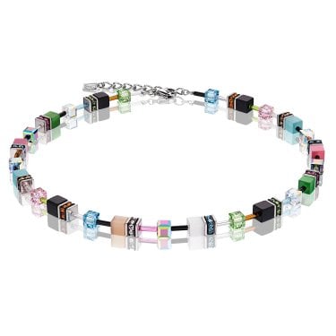 Couer De Lion Geocube Multicolour Spring Pastel Necklace 0.6cm, 42cm + 6cm