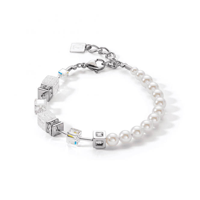 Coeur De Lion Couer De Lion Geocube Precious Fusion White Pearls Bracelet 18+3cm