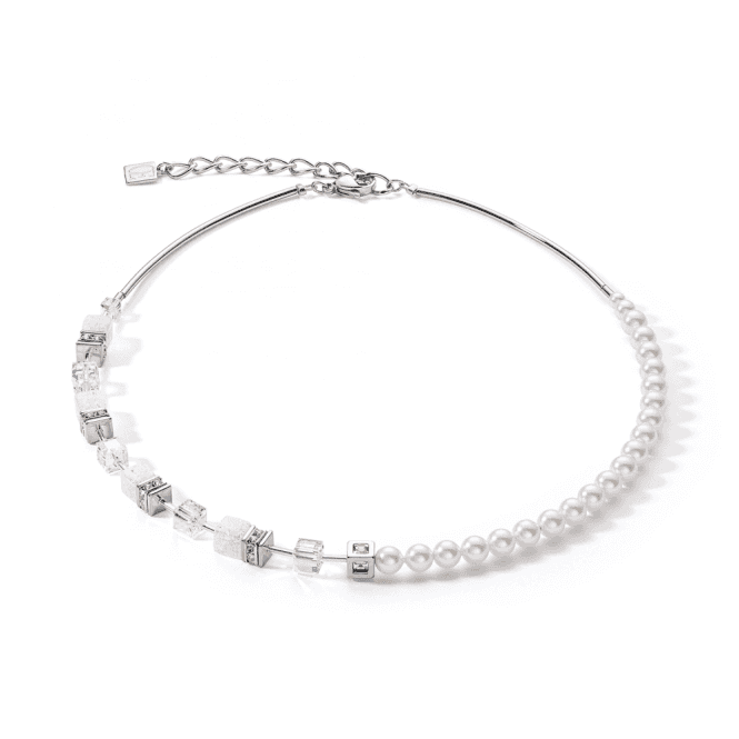 Coeur De Lion Couer De Lion Geocube Precious Fusion White Pearls Necklace 42+6cm