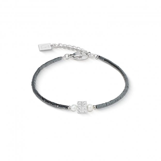 Coeur De Lion  Edge & Grace Anthracite-Silver Bracelet 0.2cm, 17.5cm + 3cm