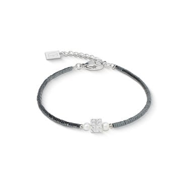 Coeur De Lion Edge & Grace Anthracite-Silver Bracelet 0.2cm, 17.5cm + 3cm