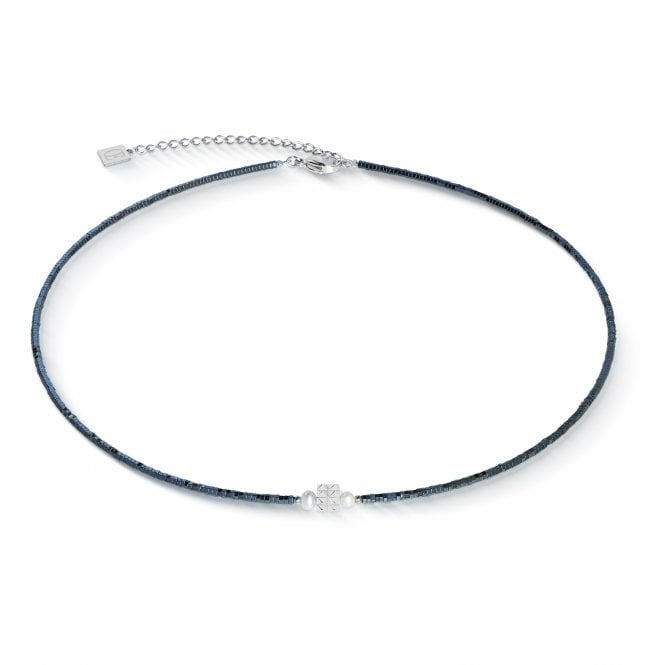 Coeur De Lion  Edge & Grace Anthracite-Silver Necklace 0.2cm, 42cm + 6cm