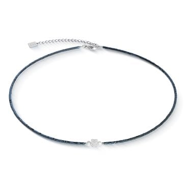 Coeur De Lion Edge & Grace Anthracite-Silver Necklace 0.2cm, 42cm + 6cm