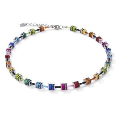 Coeur De Lion Geocube Classic Polaris & Rhinestone Multicolour Necklace 42+6cm