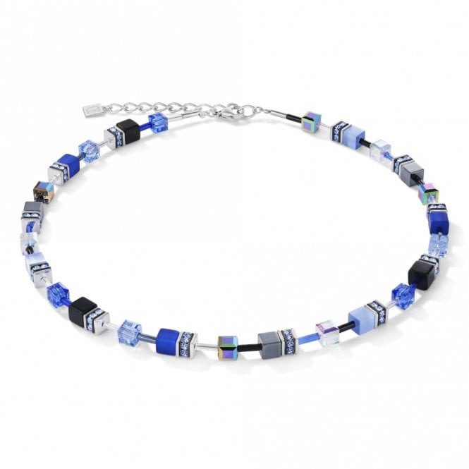 Coeur De Lion  GeoCUBE® Cobalt Blue Necklace 0.6cm, 42cm + 6cm