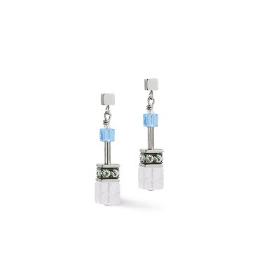 Coeur De Lion GeoCUBE® Iconic Precious Aqua Green Drop Earrings 0.6 x 3.2cm   