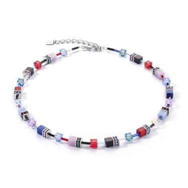 Coeur De Lion Geocube Iconic Silver Royal Necklace 0.6cm, 42cm + 6cm