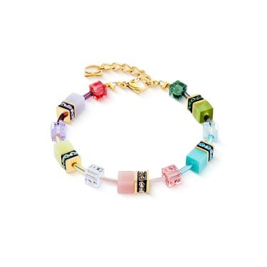 Coeur De Lion GeoCUBE® Iconic Spicy Sweetness Gold Tone Bracelet 0.6cm, 18.5cm + 3cm 
