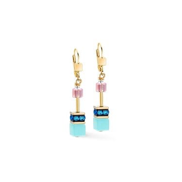 Coeur De Lion GeoCUBE® Iconic Spicy Sweetness Gold Tone Drop Earrings 0.6cm x 4cm 