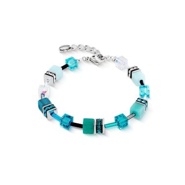 Coeur De Lion GeoCUBE® Iconic Teal Bracelet 0.6cm, 18.5cm + 3cm 