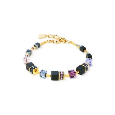Coeur De Lion GeoCUBE® Precious Classic Blue Moon Gold Tone Bracelet 0.6cm, 19cm + 3cm