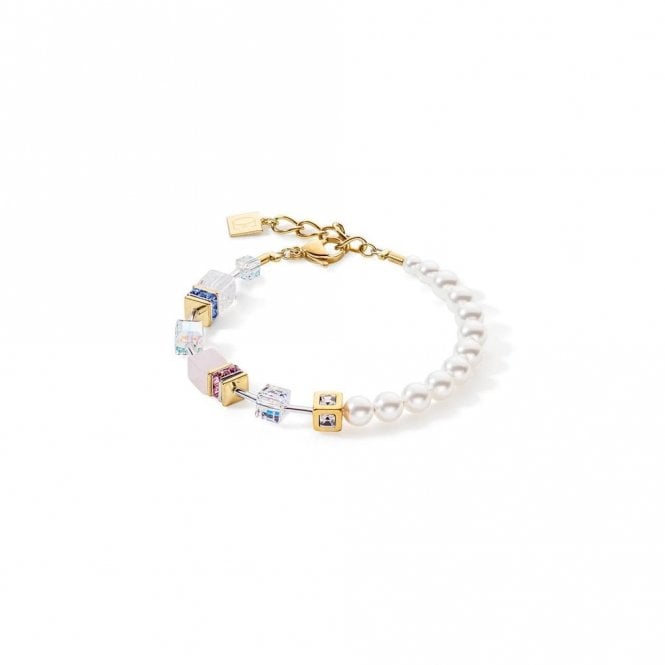 Coeur De Lion  Geocube Precious Fusion Pearl Multicolour Pastel Bracelet 18+3cm