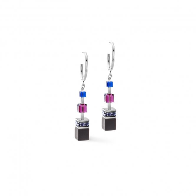 Coeur De Lion  GeoCUBE® Precious Statement Blue Moon Drop Earrings 0.8 x 6cm
