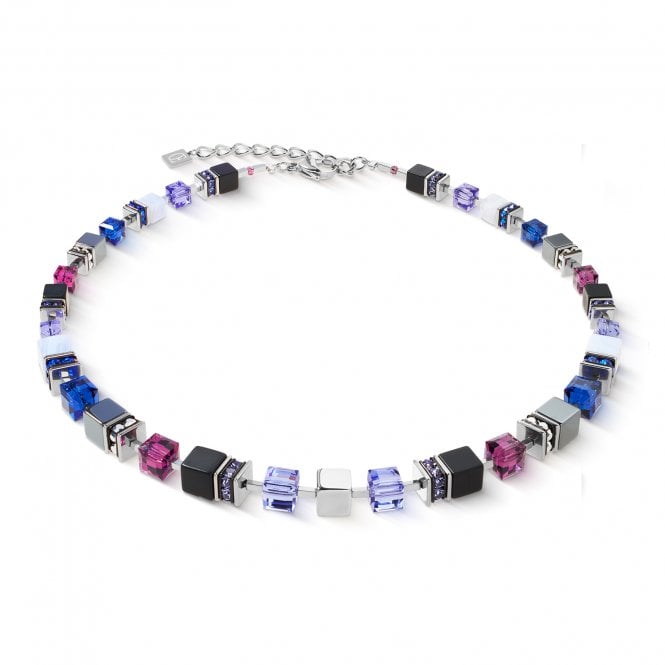 Coeur De Lion  GeoCUBE® Precious Statement Blue Moon Necklace 0.8cm, 44.5cm + 6cm