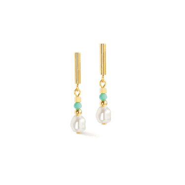 Coeur De Lion Lagoon Pearl Mint Gold Tone Drop Earrings 0.6 x 3cm  