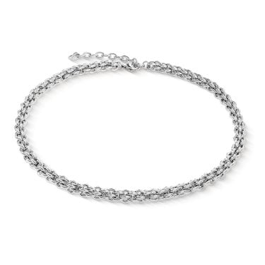 Coeur De Lion Mesh Chain Classic Necklace 0.6cm, 42cm + 6cm