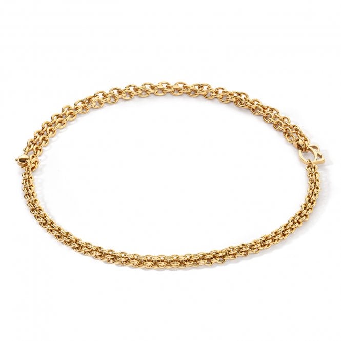 Coeur De Lion  Mesh Gold Tone Chain Necklace 0.6cm, 66cm