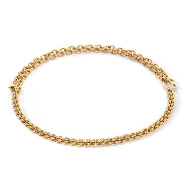 Coeur De Lion Mesh Gold Tone Chain Necklace 0.6cm, 66cm