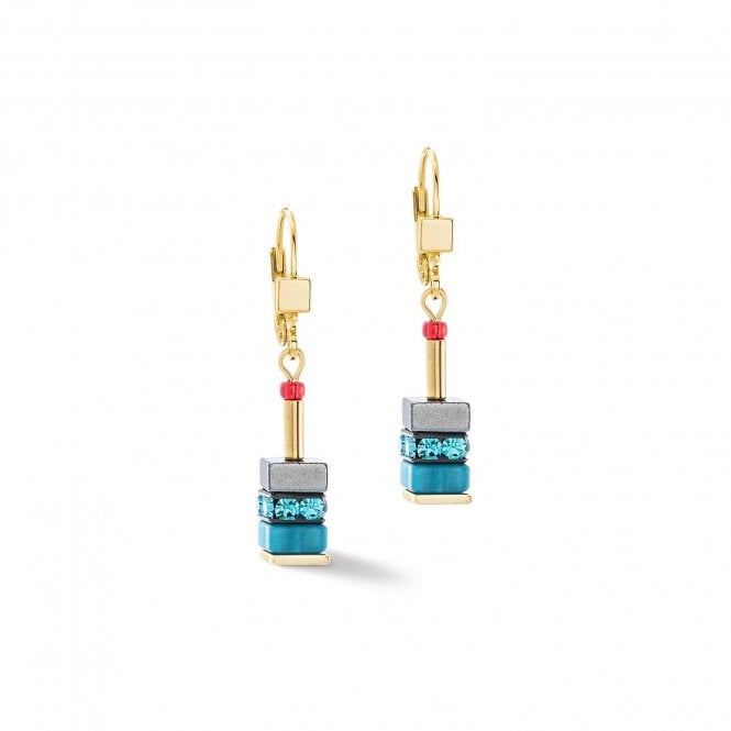 Coeur De Lion  Sparkling Classic Elements Gold Energy Gold Tone Drop Earrings 0.6 x 3.6cm