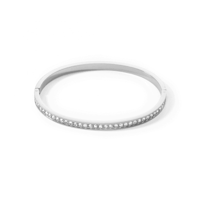 Coeur De Lion  Stainless Steel Crystal Bangle 0.4cm, 17cm