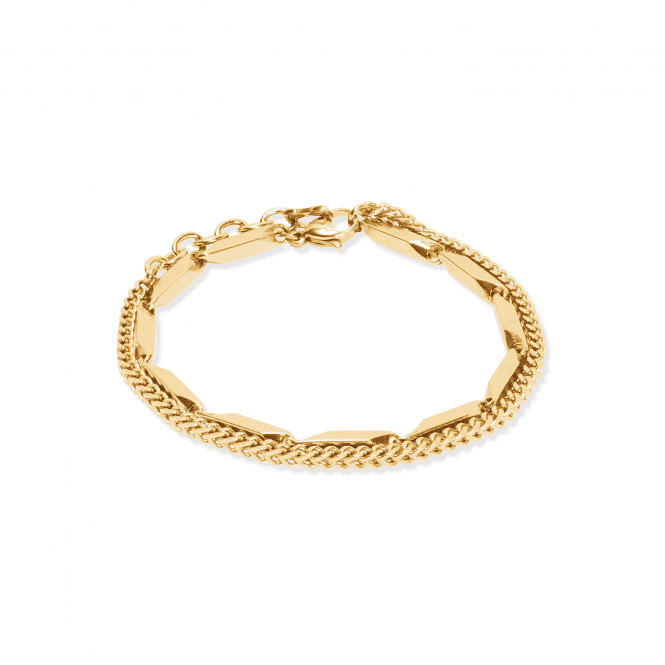 Coeur De Lion  Twisted Layers Gold Tone Bracelet 0.3cm, 18cm + 3cm