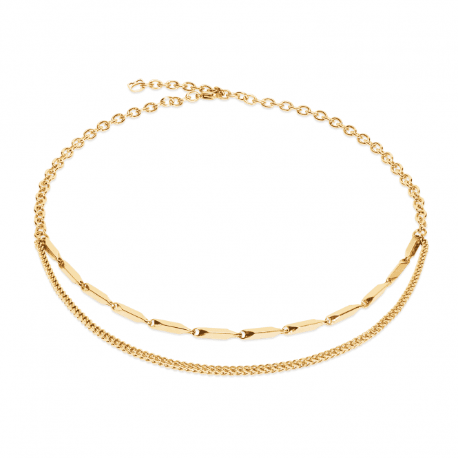Coeur De Lion  Twisted Layers Gold Tone Necklace 0.3cm, 52cm