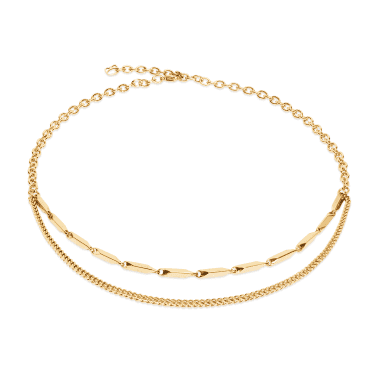 Coeur De Lion Twisted Layers Gold Tone Necklace 0.3cm, 52cm