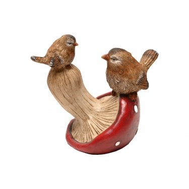 Country Living Birds Standing on a Mushroom Figurine 16cm x 13.8cm x 12.7cm