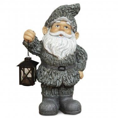 Garden Gnome with Lantern Resin Ornament 41.5cm x 27.5cm x 18cm