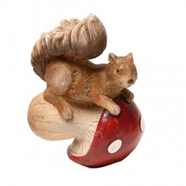 Country Living Squirrel Tipping a Mushroom Over Figurine 13.5cm x 7.2cm x 9.8cm