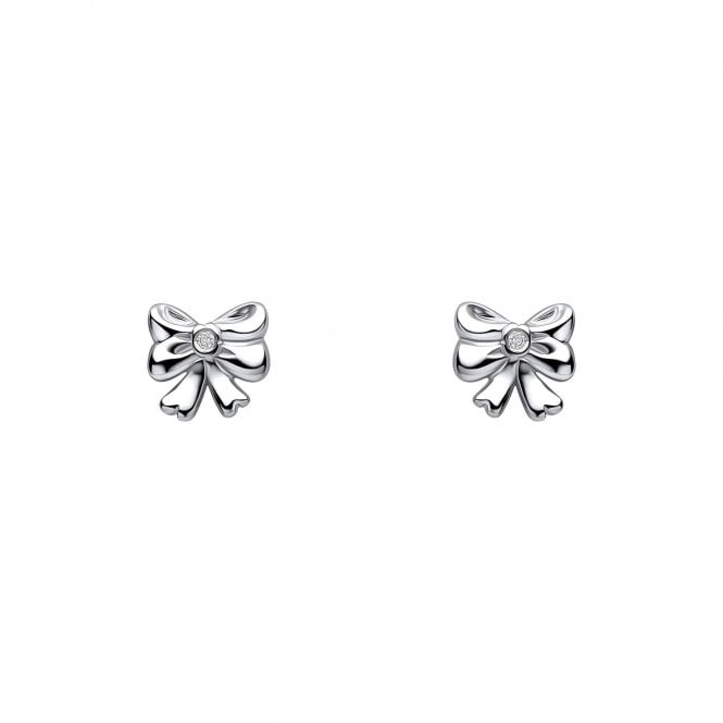 D for Diamond  Bow with Diamond Stud Earrings 0.58 x 0.6cm