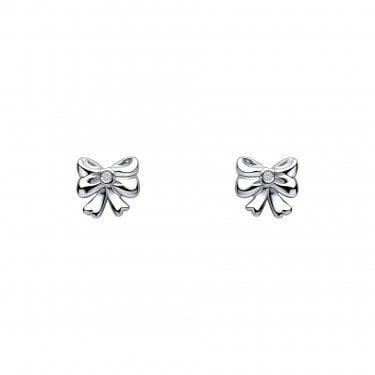 D for Diamond Bow with Diamond Stud Earrings 0.58 x 0.6cm