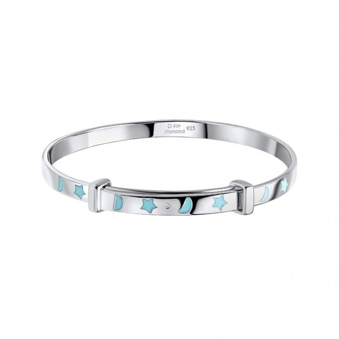 D for Diamond  Glow in the Dark Star & Moon with Diamond Bangle 4.7 x 0.4 x 0.1cm