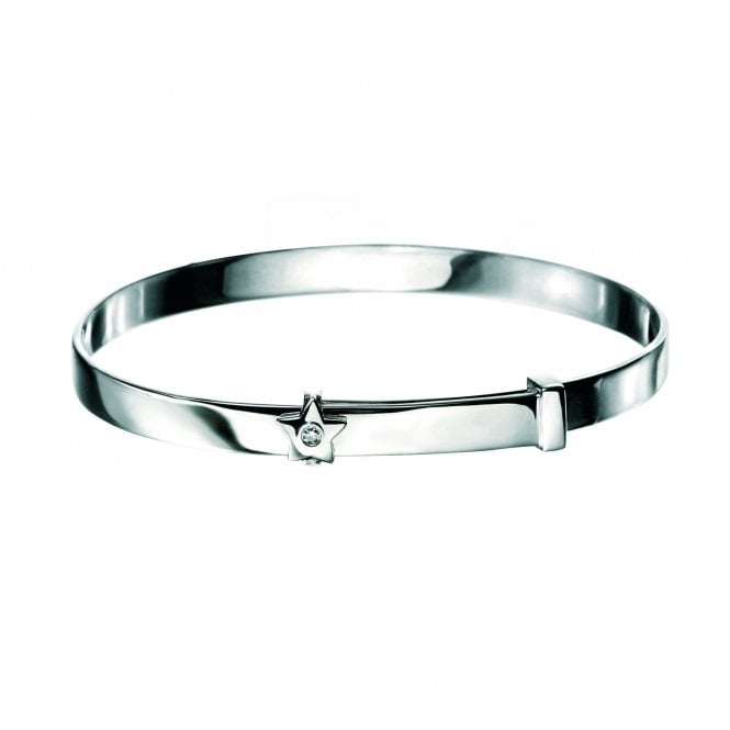D for Diamond  Star with Diamond Expanding Bangle 0.6 x 0.5cm