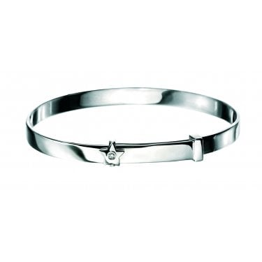 D for Diamond Star with Diamond Expanding Bangle 0.6 x 0.5cm