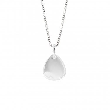 D for Diamond Sterling Silver Droplet Necklace 36-41cm