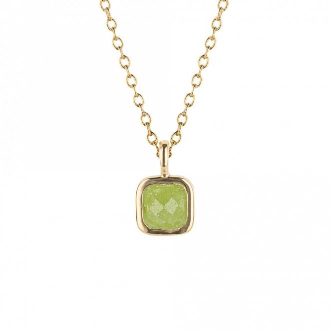 D for Diamond  Sterling Silver Yellow Gold Tone Semi-Precious August Birthstone Necklace 35+5cm