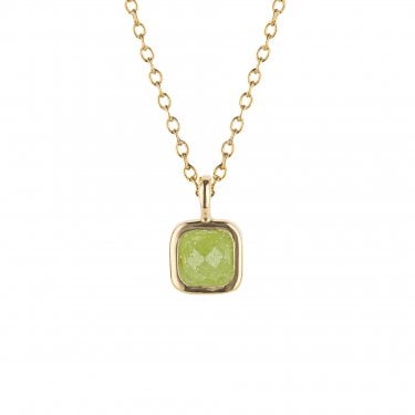 D for Diamond Sterling Silver Yellow Gold Tone Semi-Precious August Birthstone Necklace 35+5cm