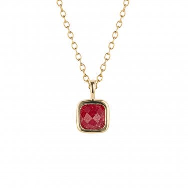 D for Diamond Sterling Silver Yellow Gold Tone Semi-Precious July Birthstone Necklace 35+5cm