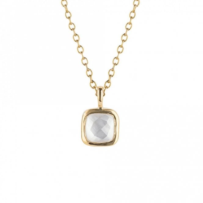 D for Diamond  Sterling Silver Yellow Gold Tone Semi-Precious June Birthstone Necklace 35+5cm