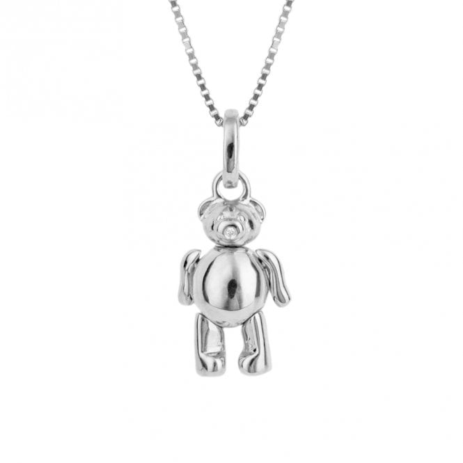 D for Diamond  Teddy Bear with Diamond Necklace 0.8 x 1.2cm, 36-41cm