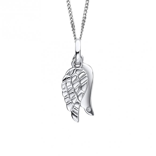 D for Diamond  Wings with Diamond Necklace 0.5 x 1.8cm, 35-40cm