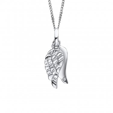 D for Diamond Wings with Diamond Necklace 0.5 x 1.8cm, 35-40cm