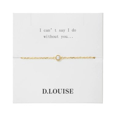 D.Louise Bridesmaid Dainty Pearl Gold Tone Bracelet 16.5cm + 4cm